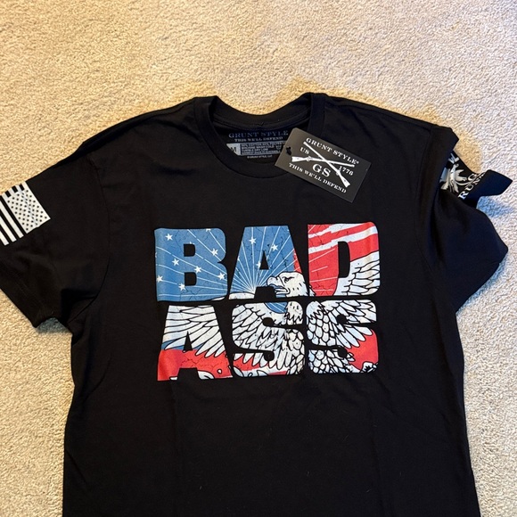 Grunt Style Black Patriotic Graphic Tee - Picture 1 of 1